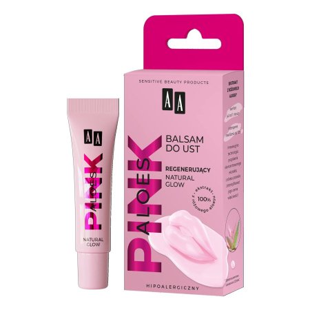 AA PINK ALOES LIP BALM NATURAL GLOWY 10g بلسم مرطب الشفاه
