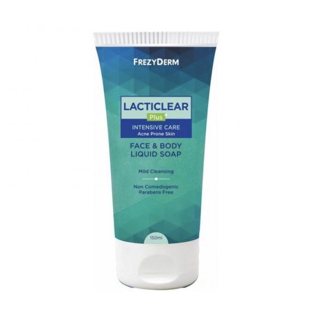 frezyderm face & body soap غسول لاكتي كلير من فريزيديرم بالسايسليك اسيد والاكتيك اسيد للبشرة المعرضة لحب الشباب