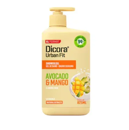 Dicora Nourishing Shower Gel Avocado & Mango - 825ml | ديكورا جل استحمام بالاوفكادو و المانغا - 825 مل